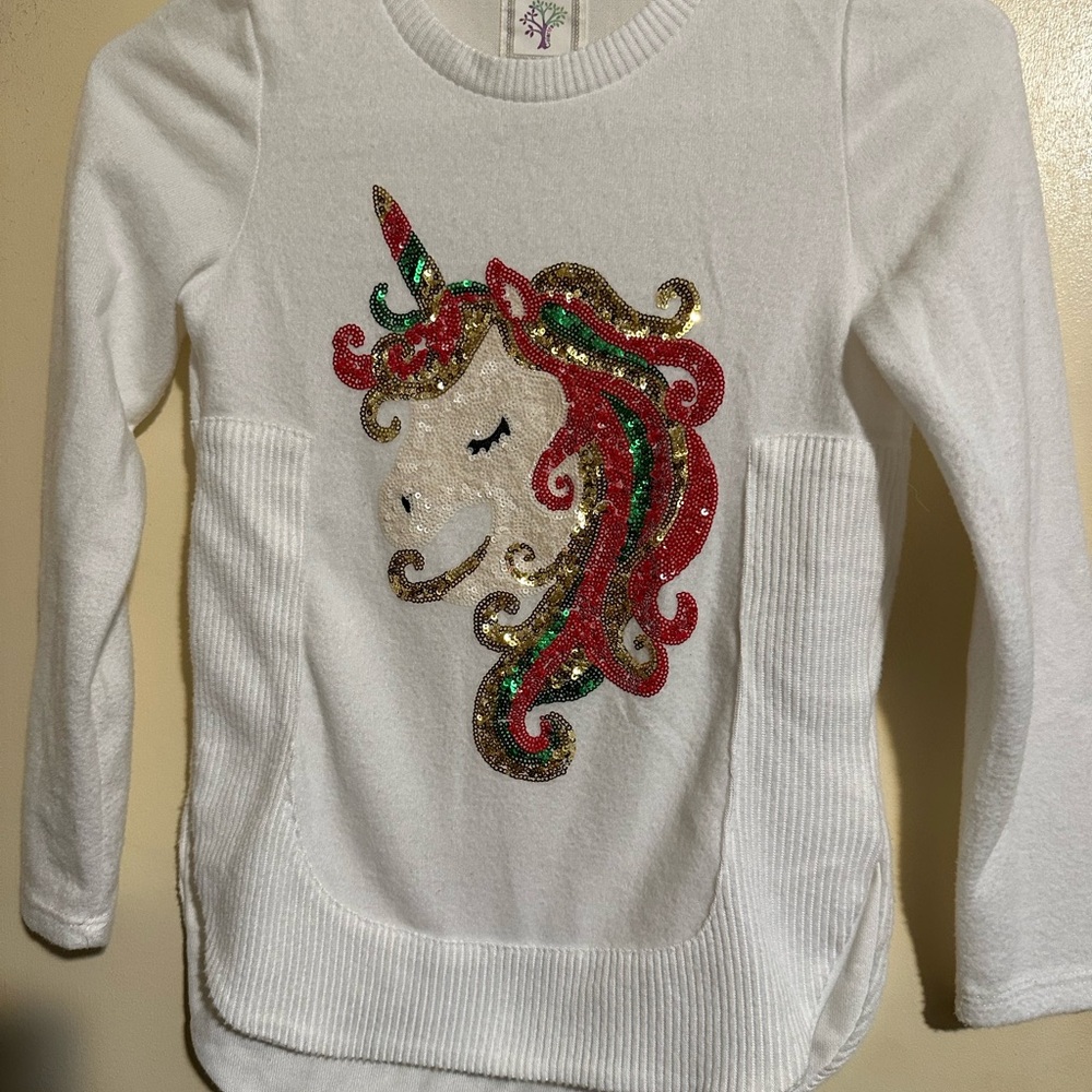 2 for 1 White Unicorn Kids Top